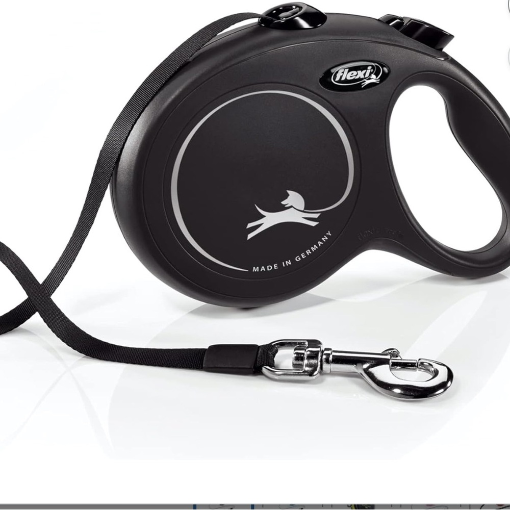 Classic Retractable Tape Dog Leash, Blk Lg 110 Lbs 16Ft